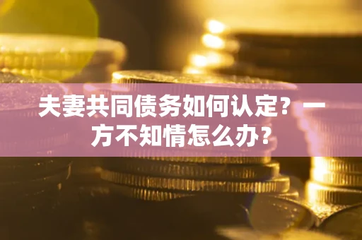 北京夫妻共同债务如何认定？一方不知情怎么办？